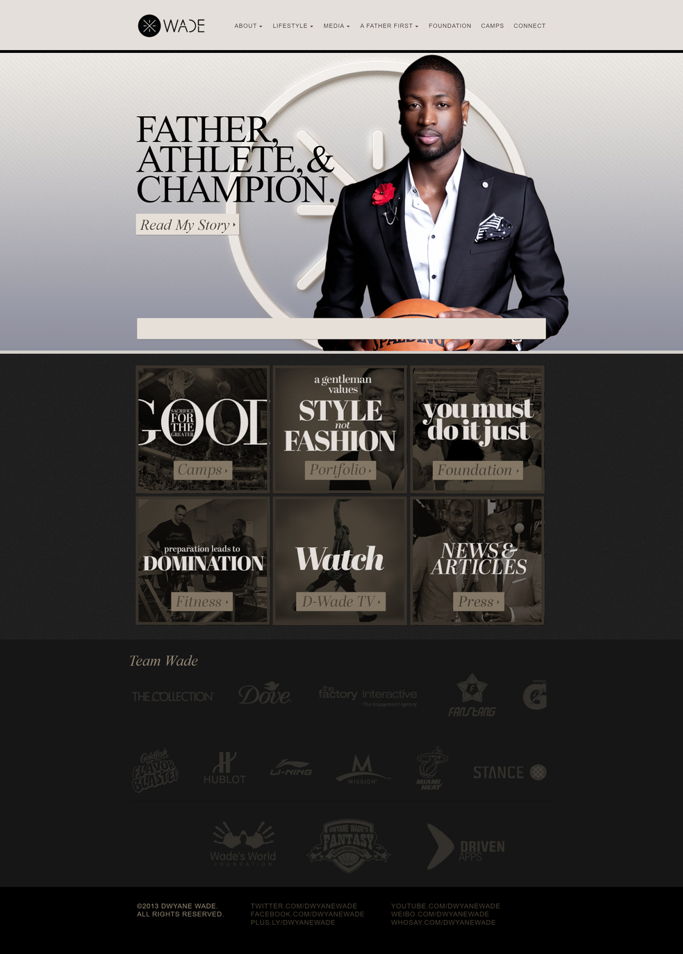 Dwyane Wade Rebrand + Website Redesign
